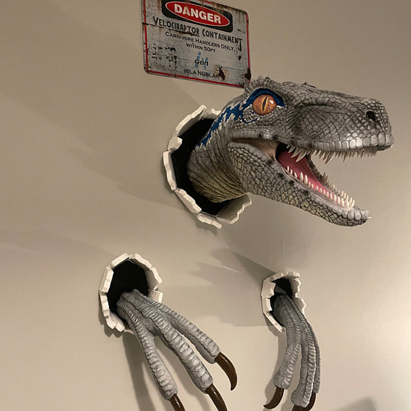 Wall Bursting Velociraptor Decorations