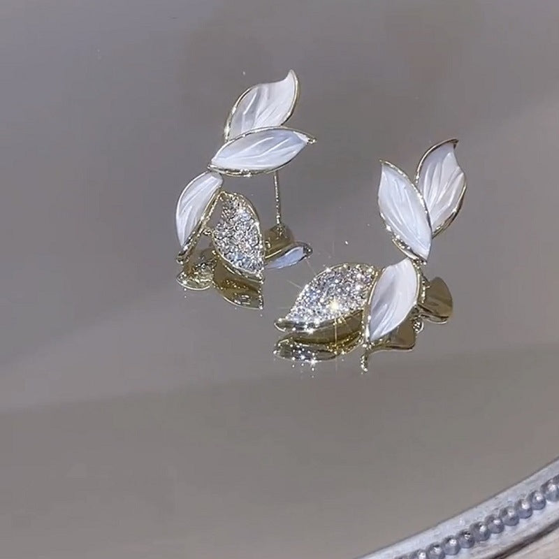 🌸🌸Petal Leaf Diamond Earrings