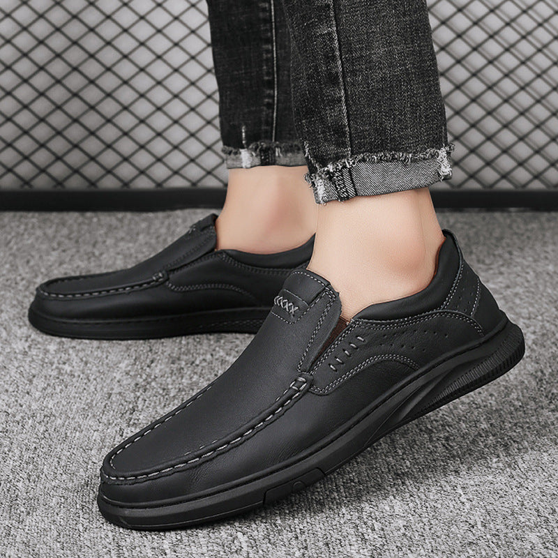 Comfortable soft-soled slip-on leather shoes for men