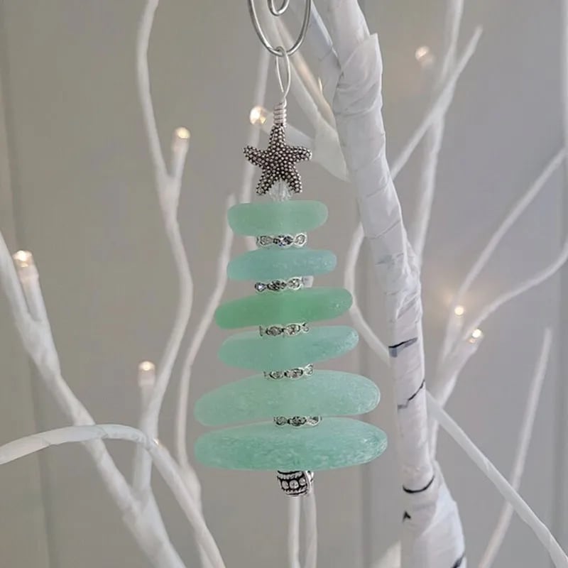 🔥Last Day 49% OFF-Sea Glass Christmas Tree Ornament🎄