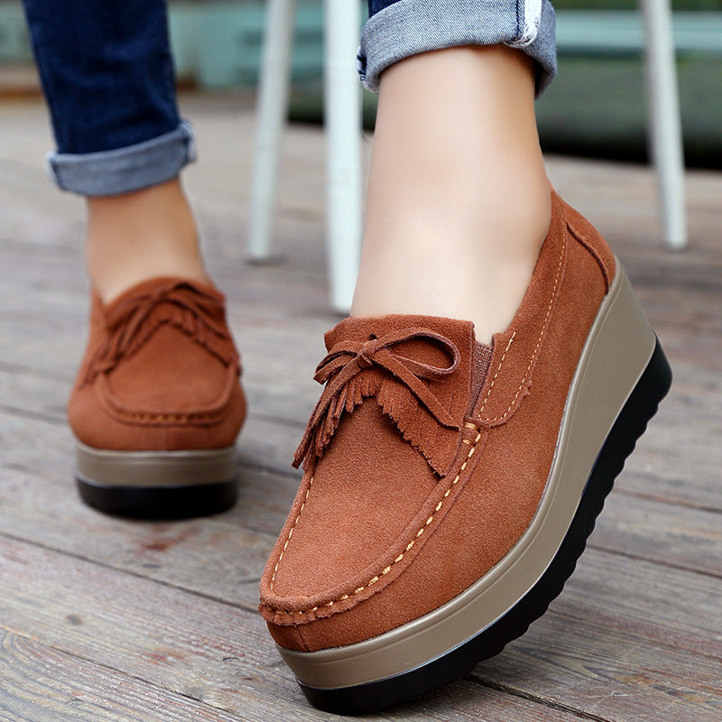 Women Tassel Moccasins Platform Shoes