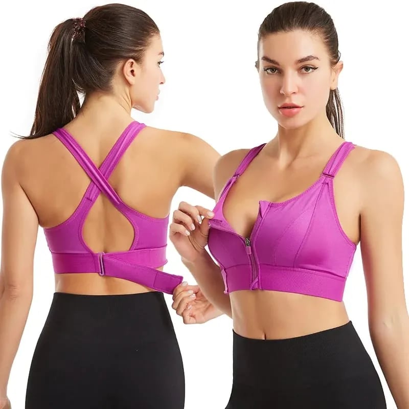 🔥Hot Sale 48% Off - Wireless Support Super Tight Impact Resistant Zipper Sports Bra