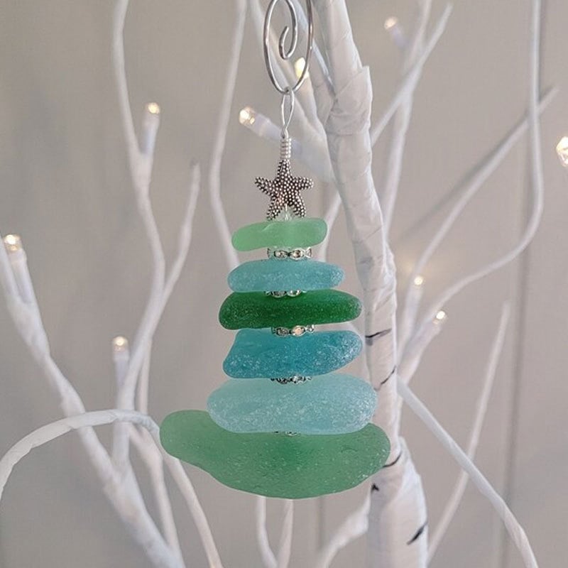 🔥Last Day 49% OFF-Sea Glass Christmas Tree Ornament🎄