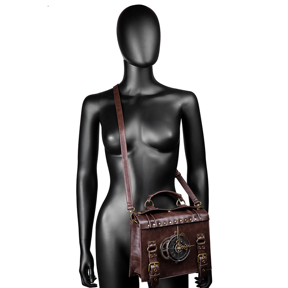 European and American punk industrial retro style women's shoulder crossbody bag