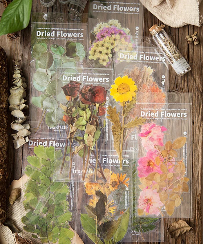 Large size dried flower sticker set