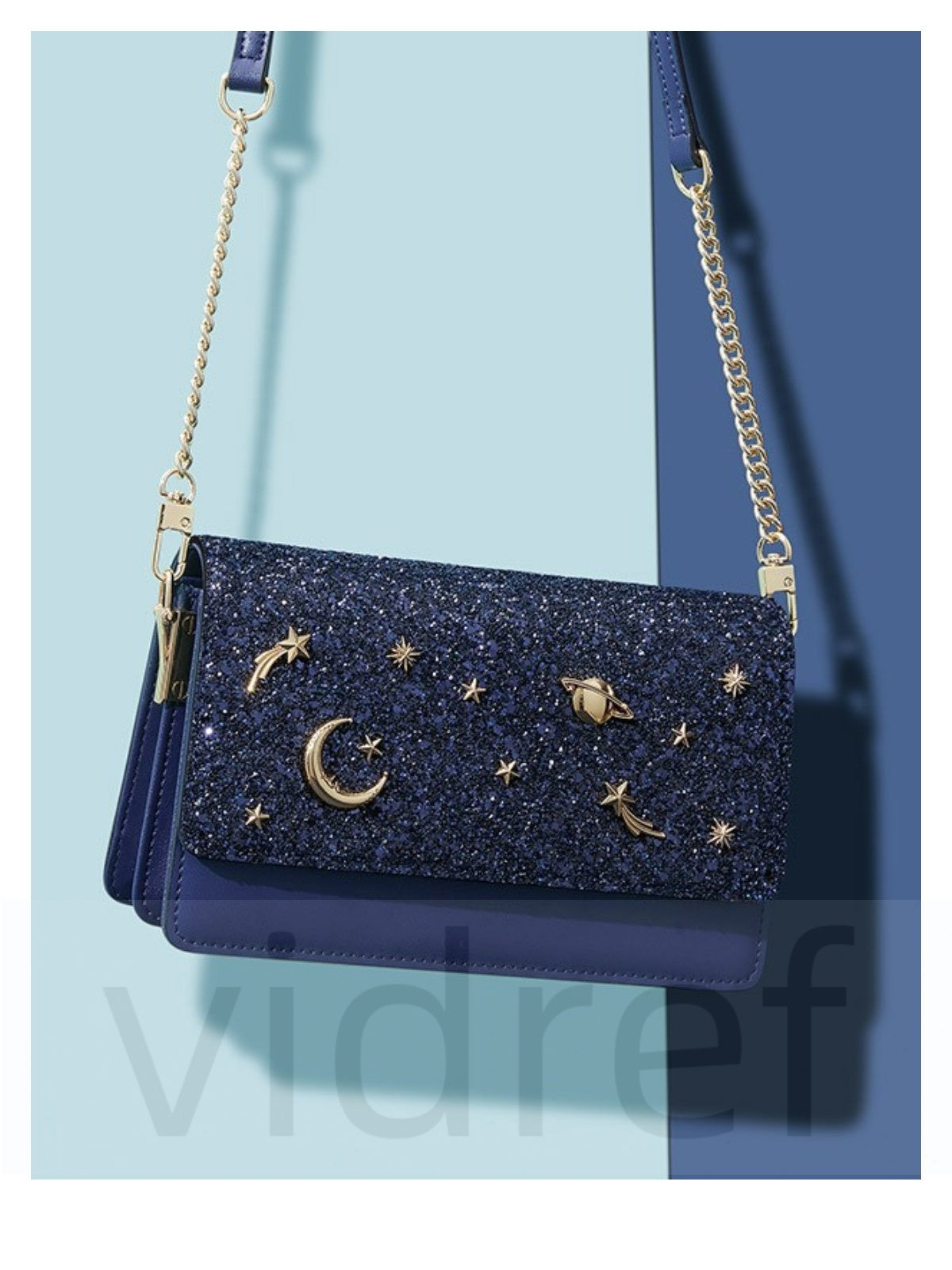 Niche genuine leather female starry sky high-end shoulder bag