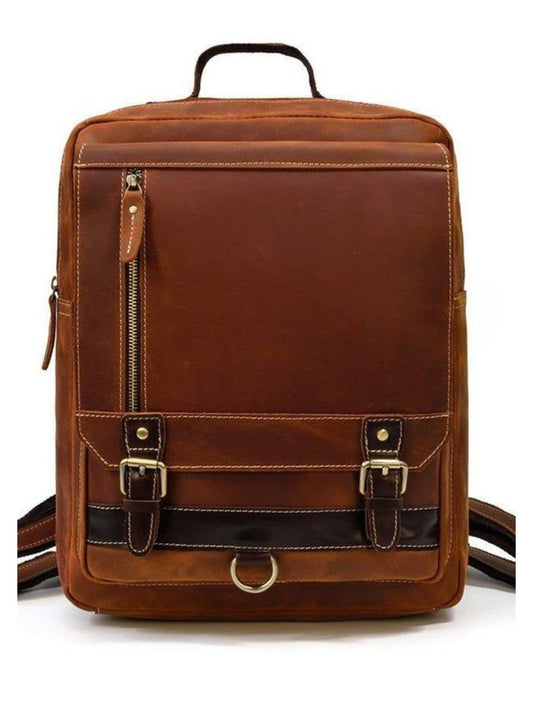 Woosir Vintage Laptop Leather Backpack Mens