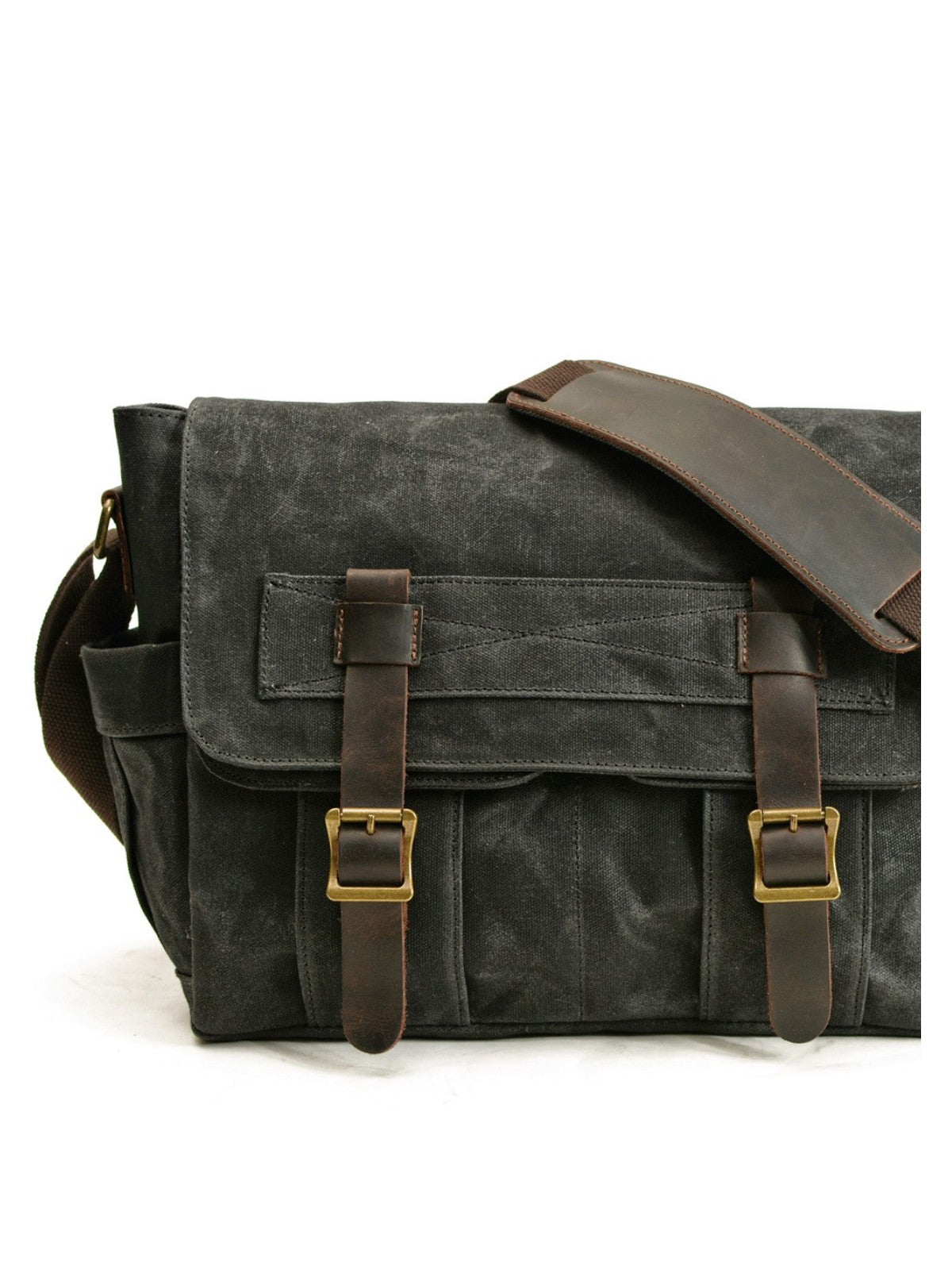 Canvas vintage men's shoulder bag（black）