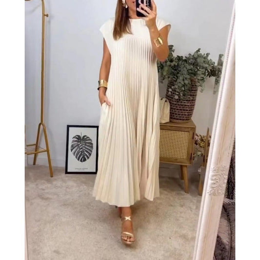 Fashion Sleeveless Long Pleated Dress (Buy 2 Free Shipping)