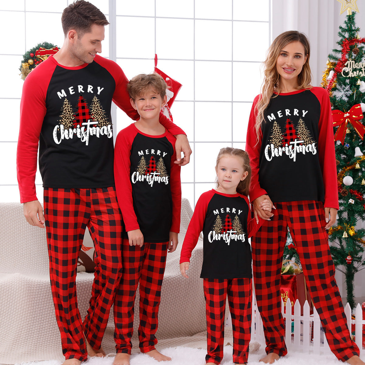 Christmas Elements Print Family Pajama Sets