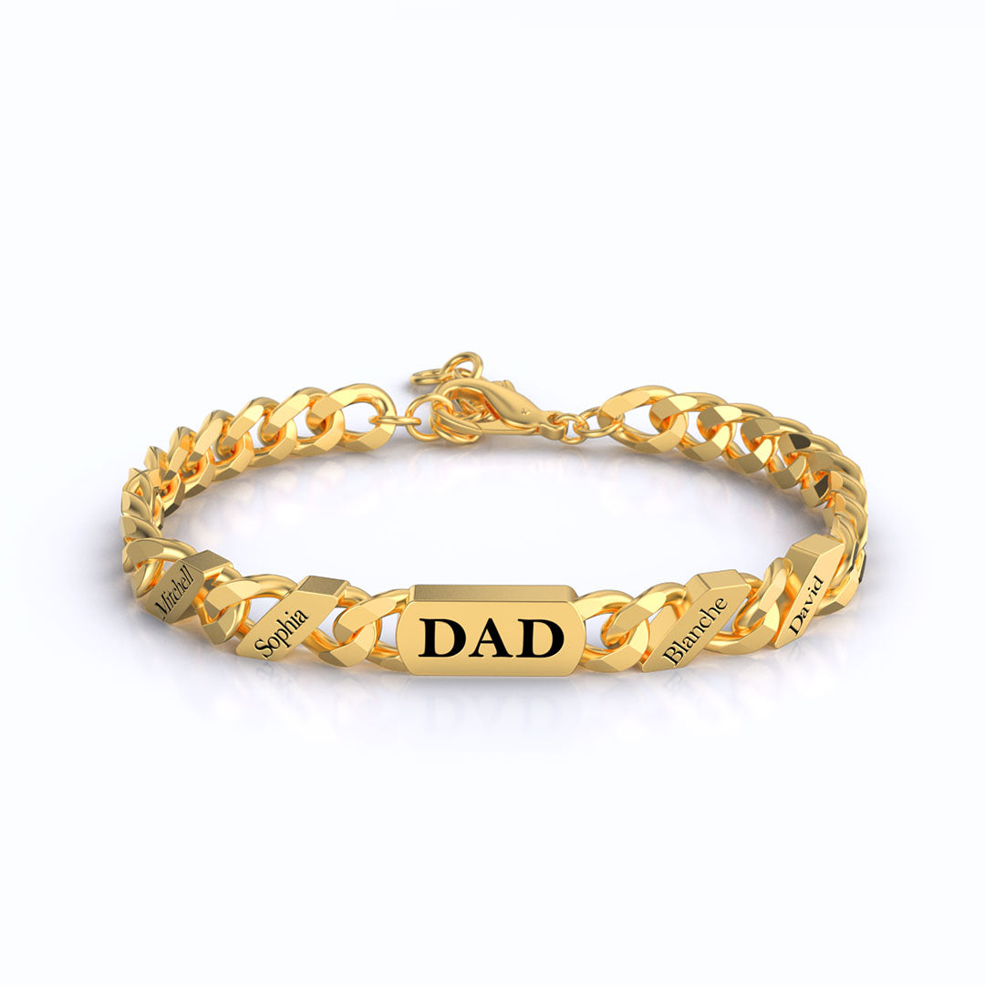 Custom Fashion Name Chain Bracelet For Father's Day Gift