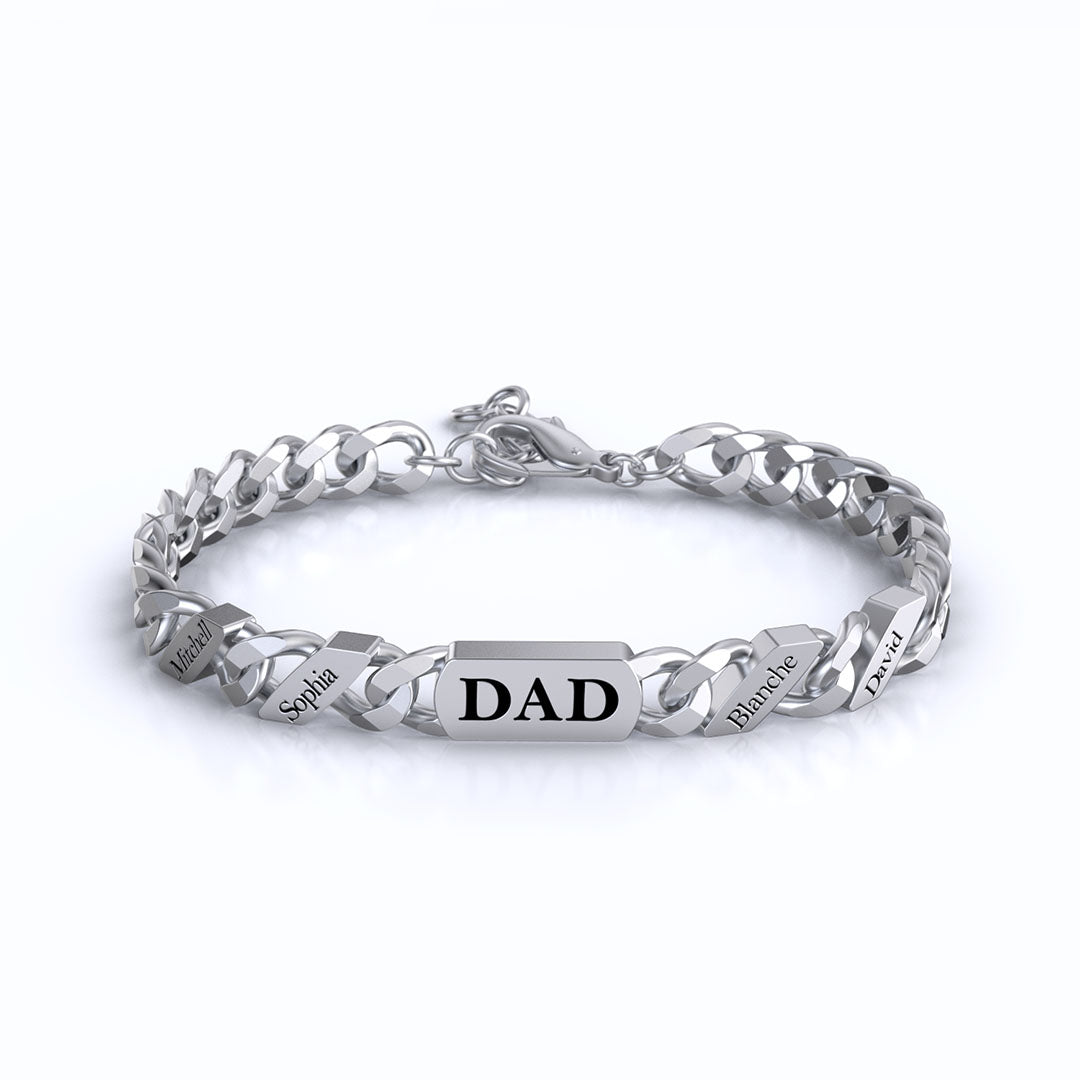 Custom Fashion Name Chain Bracelet For Father's Day Gift