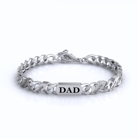 Custom Fashion Name Chain Bracelet For Father's Day Gift