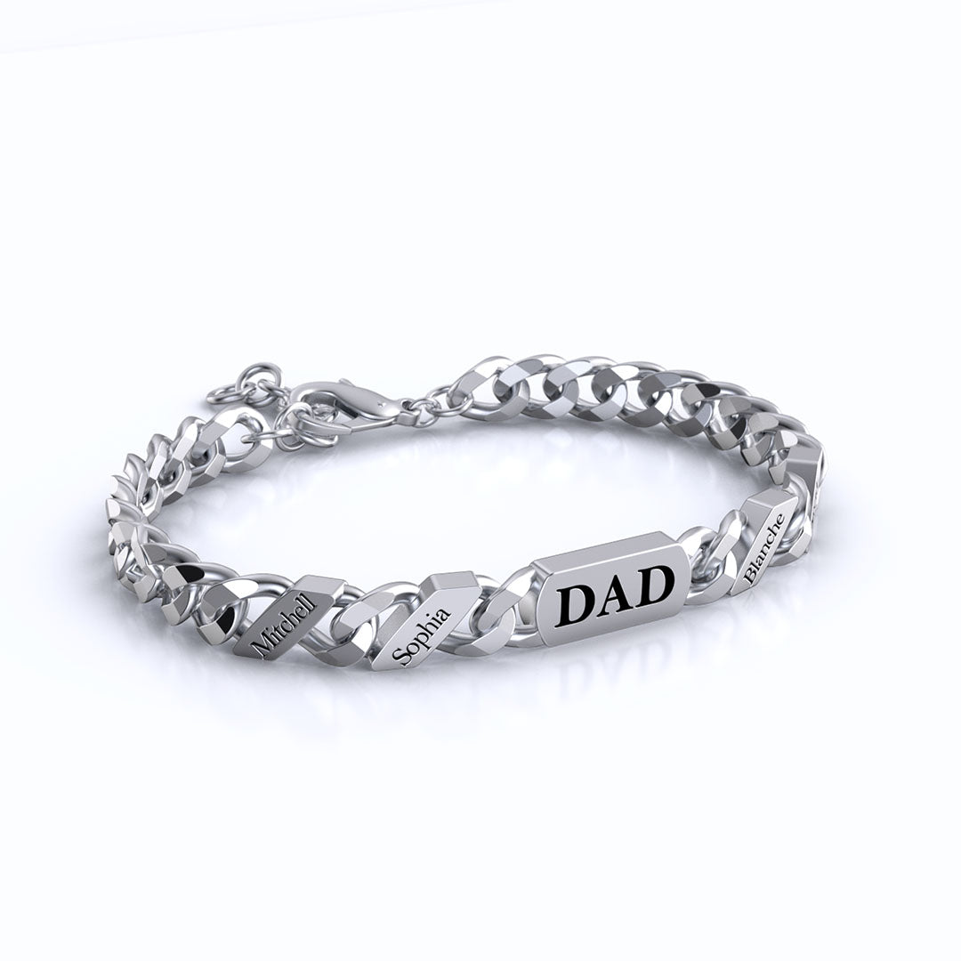 Custom Fashion Name Chain Bracelet For Father's Day Gift