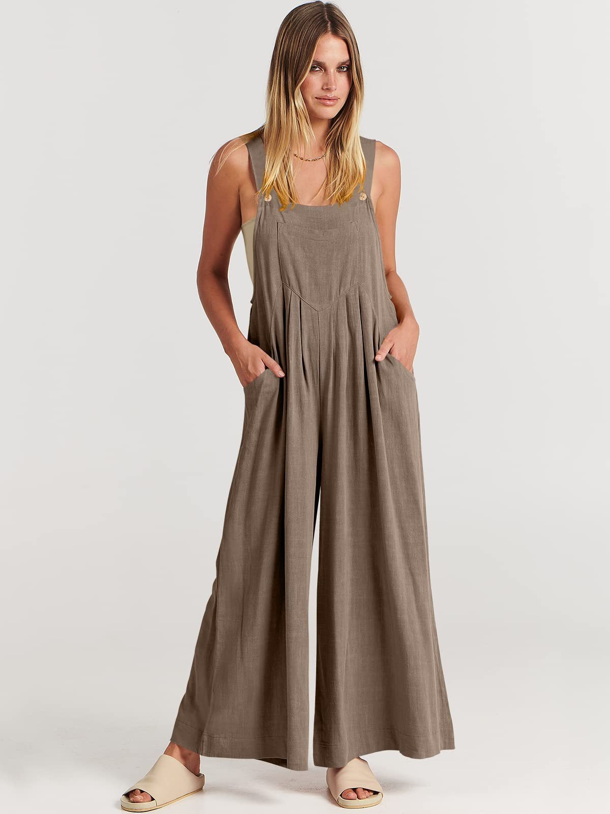 Plus Size Wide Leg Overalls Jumpsuit (Buy 2 Free Shipping)