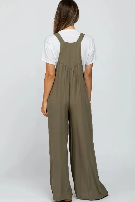 Plus Size Wide Leg Overalls Jumpsuit (Buy 2 Free Shipping)