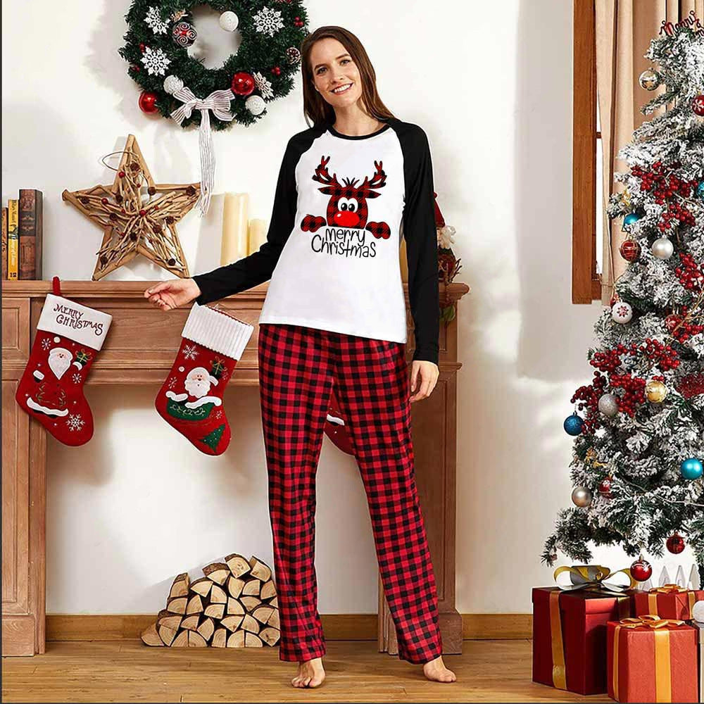 Reindeer Red Plaid Christmas Family Pajamas