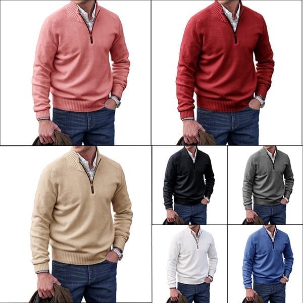 ✨Today's Deal - Men's Cashmere Zipper Basic Sweater (Buy 2 Free Shipping)😍