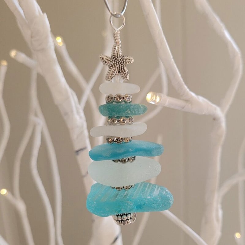 🔥Last Day 49% OFF-Sea Glass Christmas Tree Ornament🎄