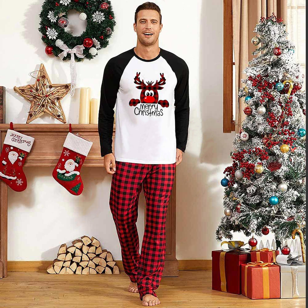 Reindeer Red Plaid Christmas Family Pajamas