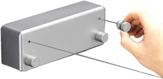 Retractable Clothesline Indoor Clothesline with Adjustable Stainless Steel Double Rope.