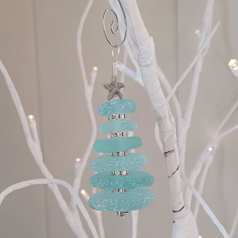 🔥Last Day 49% OFF-Sea Glass Christmas Tree Ornament🎄