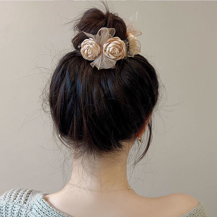 2024 new high-end hair accessories flower ball hairpin for women