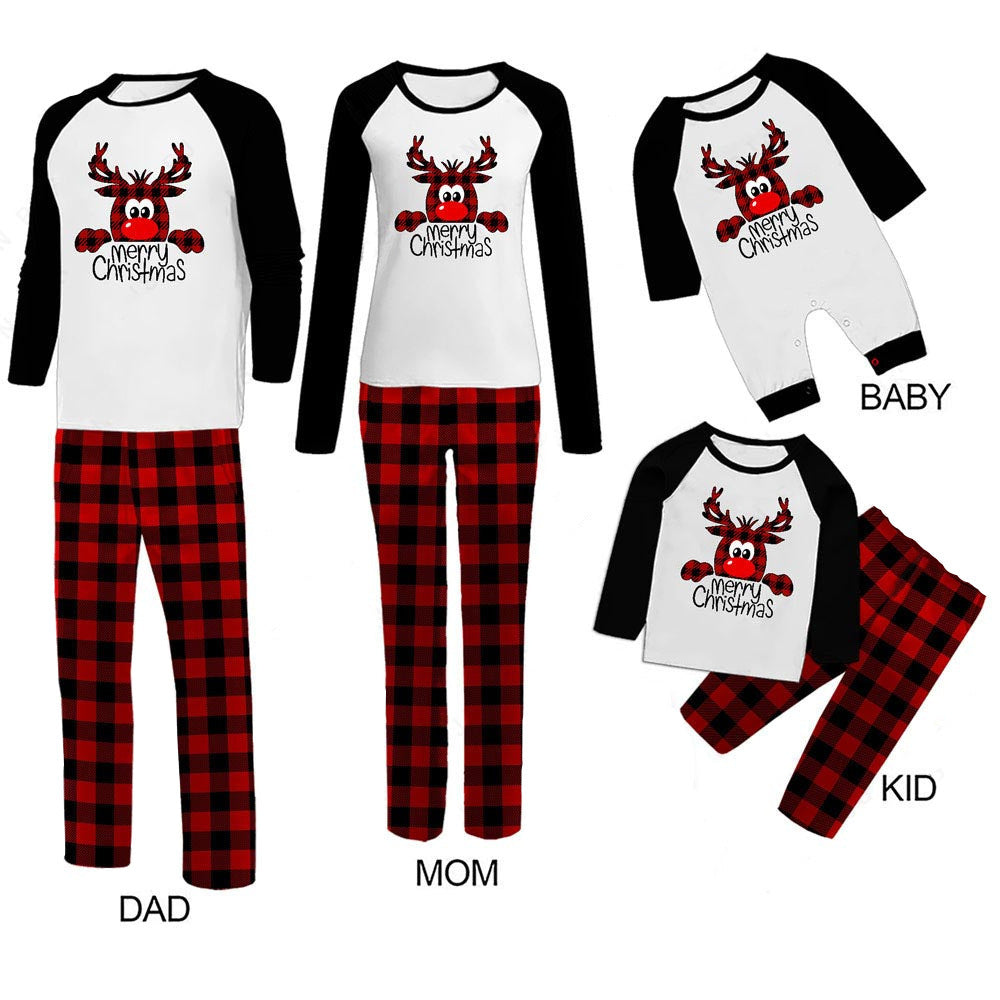 Reindeer Red Plaid Christmas Family Pajamas