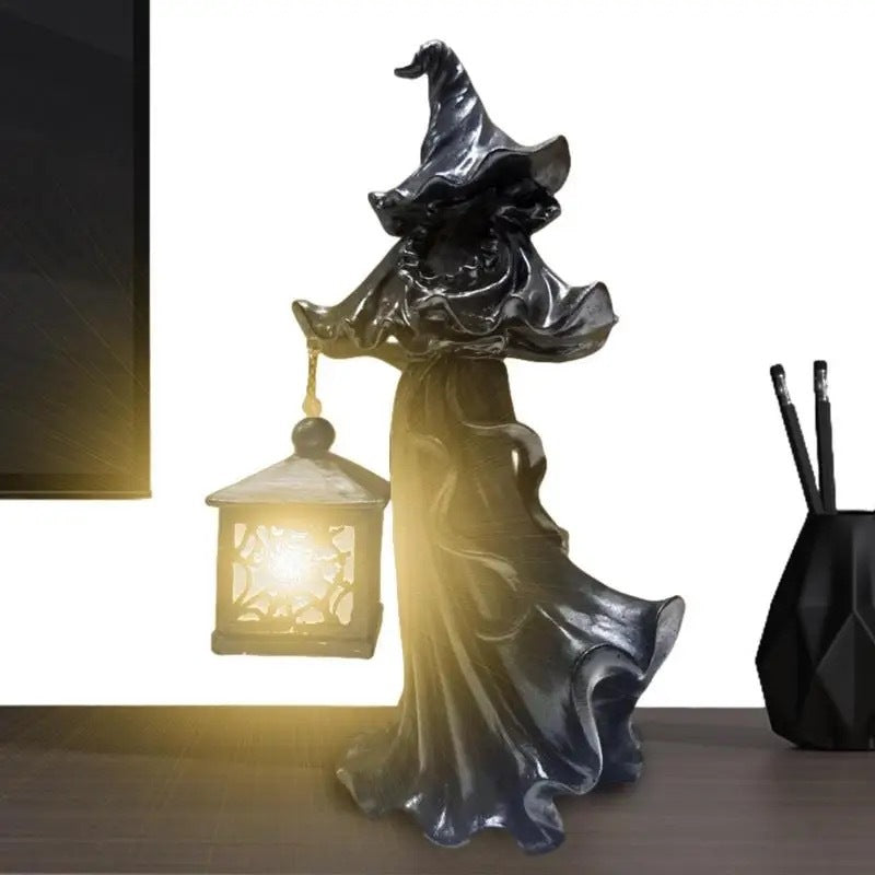 Witch With LED Lantern Decoration