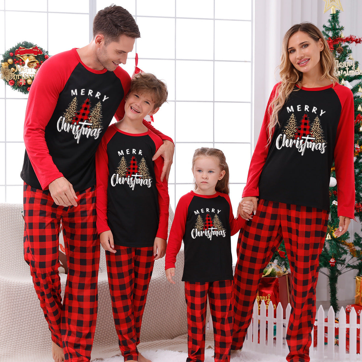 Christmas Elements Print Family Pajama Sets