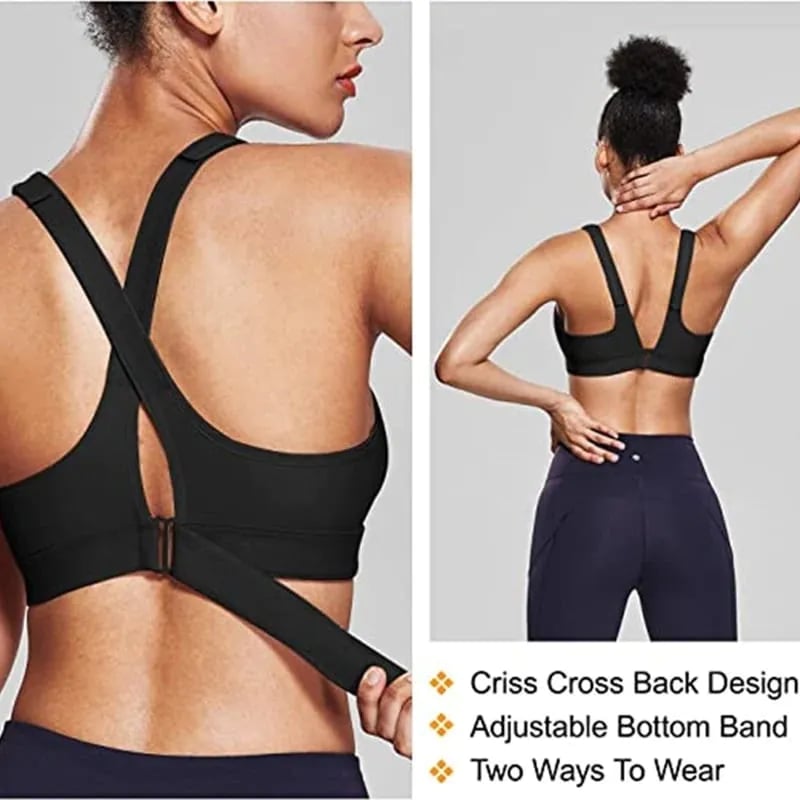 🔥Hot Sale 48% Off - Wireless Support Super Tight Impact Resistant Zipper Sports Bra