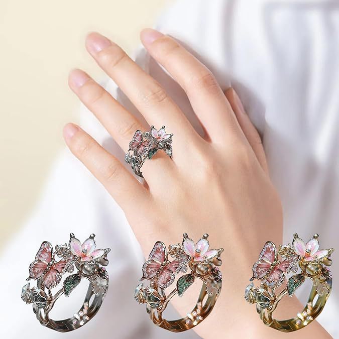 🔥Size Can Be Changed At Will 🌸Butterfly Flower Ring🌸