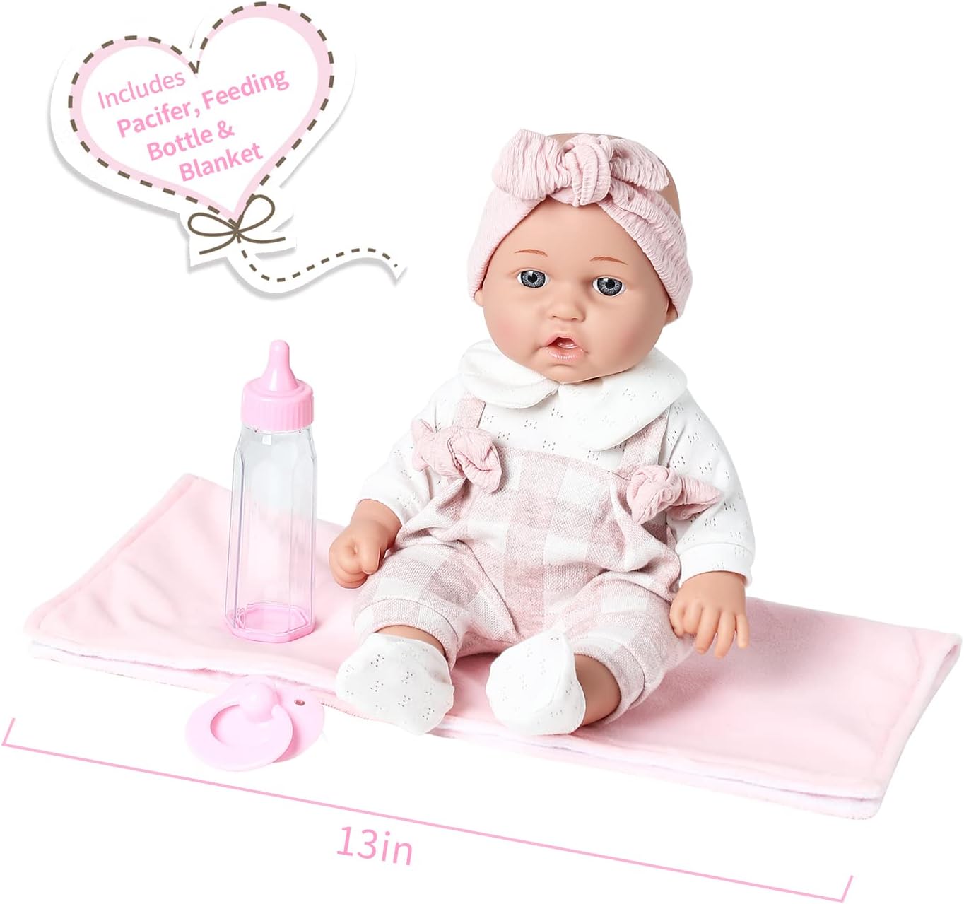 12" baby doll comes with microfiber blanket and bottle