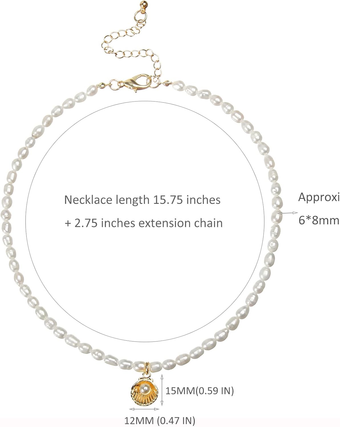 Fashion Women's Natural Freshwater Pearl Necklace