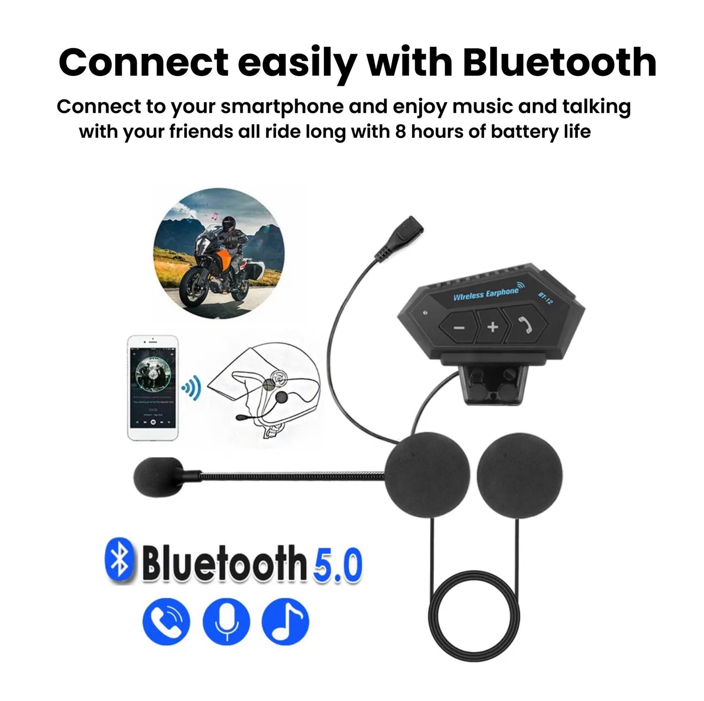 Motorcycle Helmet Bluetooth Headset