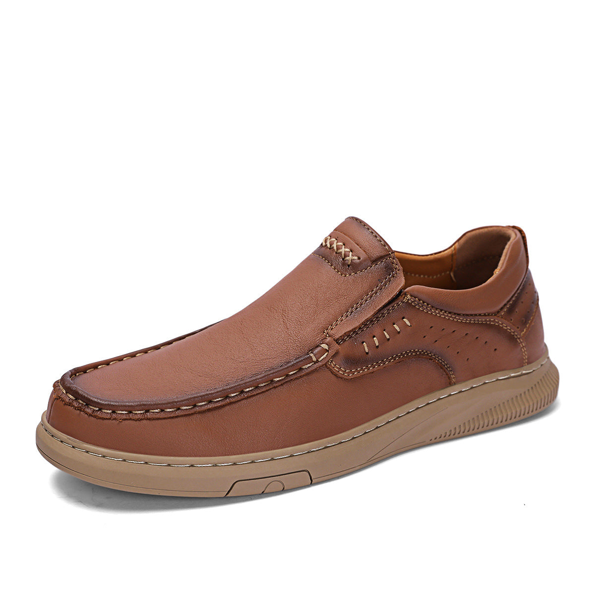 Comfortable soft-soled slip-on leather shoes for men