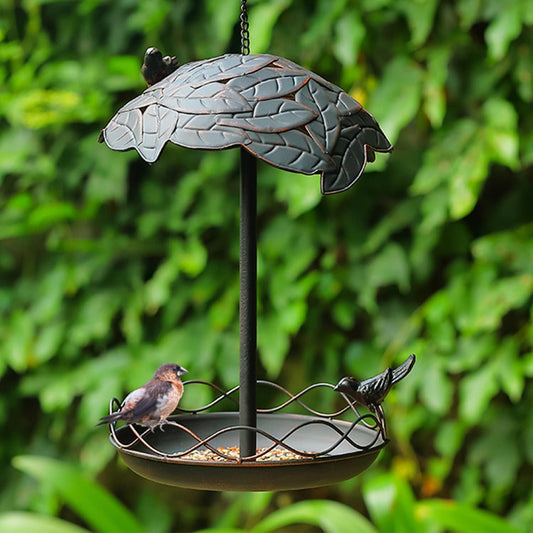 Metal bird feeder is used for outdoor suspension