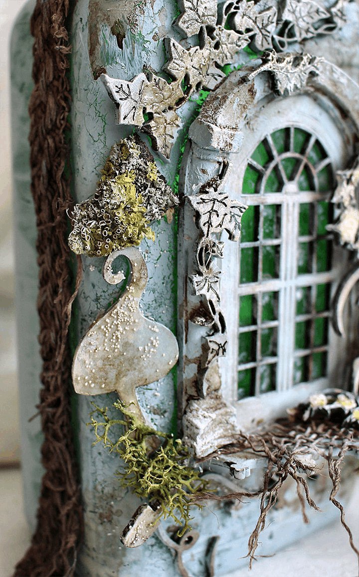 【Perfectly decorate your warm home】Altered Art Bottle - Mystical forest stories