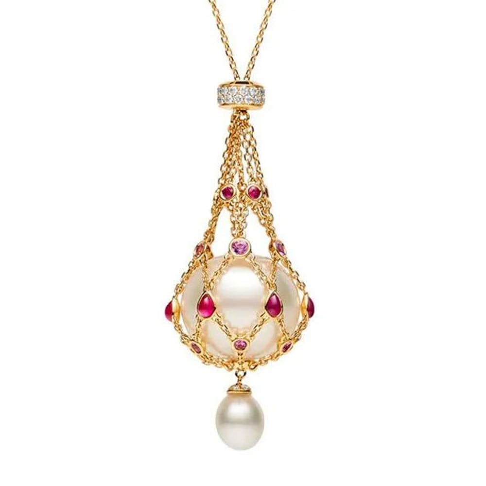 Pearl & Gemstone Lavalier Pendant