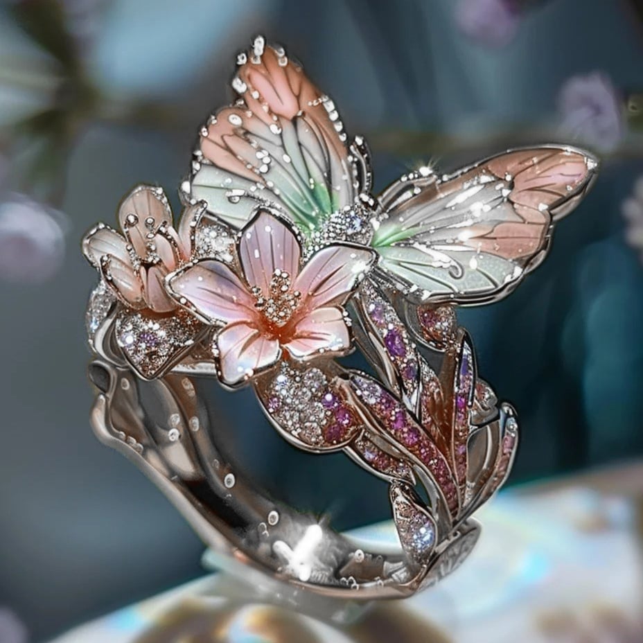 🔥Size Can Be Changed At Will 🌸Butterfly Flower Ring🌸