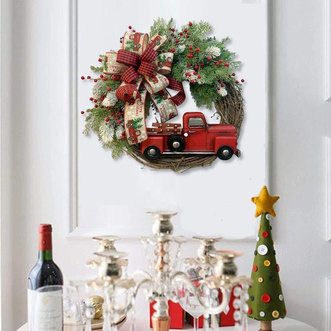 【Christmas best seller🎄】💥50% Off💥Red Truck Christmas Wreath