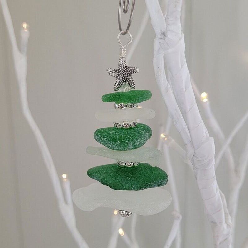 🔥Last Day 49% OFF-Sea Glass Christmas Tree Ornament🎄