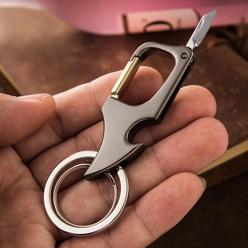 🔥49% OFF🔥Multifunctional pendant bottle opener metal double ring key chain