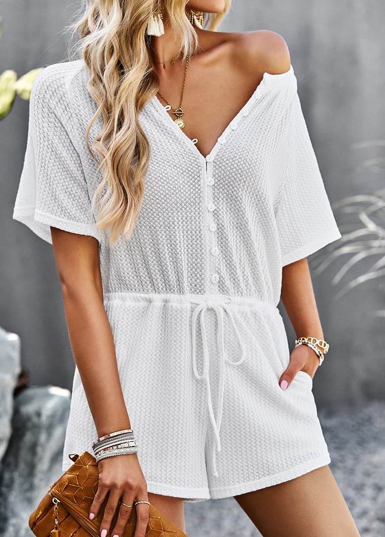 V-neck Drawstring Jumpsuit-BUY 2 FREE SHIPPING