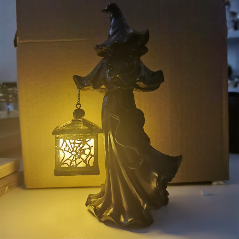 Witch With LED Lantern Decoration