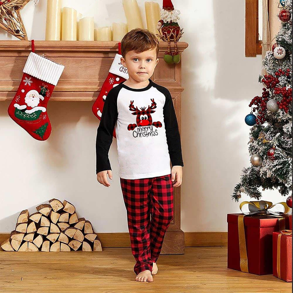 Reindeer Red Plaid Christmas Family Pajamas