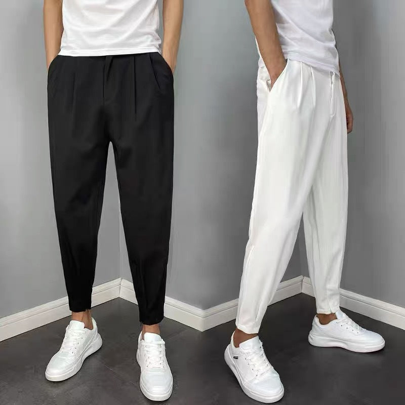 Men's loose all-match trendy ice silk casual pants