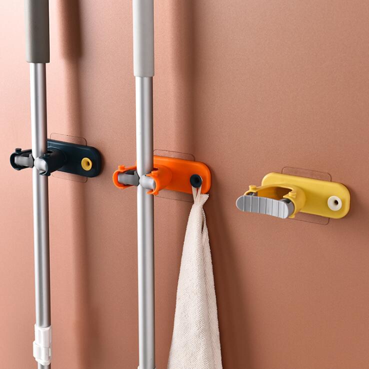 🔥 Last Day 49% OFF🔥2pcs wall-mounted non-punching automatic grip mop holder