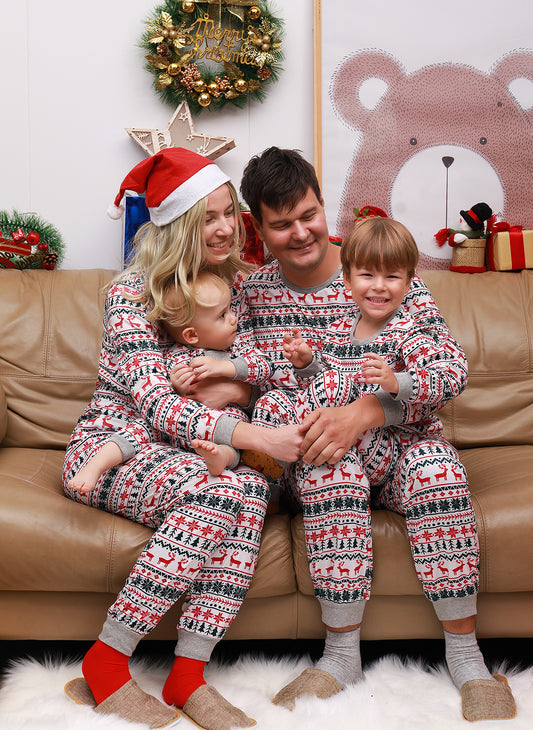 Christmas Deer Snowflake Print Pajamas