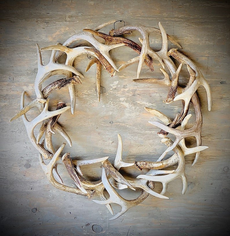 💖Rustic Farmhouse Antler Wreath